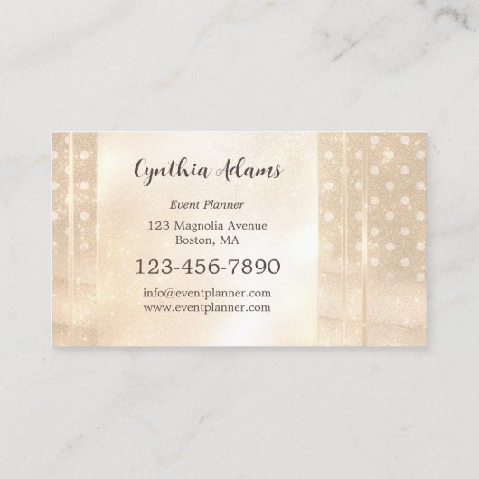 グリッター金ゴールドサンディスパークルイベントプランナー 名刺 (裏面)