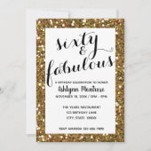 グリッター金ゴールドシックス&ファブラス 招待状 (正面)