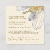 グリッター金ゴールドシルバーペストリーベーカリー調理師高級サイン スクエア名刺 (裏面)