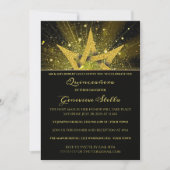 グリッター金ゴールドスターキンセアニェラ招待状 招待状 (正面)