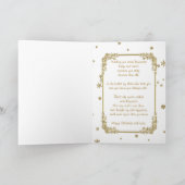 グリッター金ゴールドスターズフォトクリスマスグリーティングカード シーズンカード (内部)