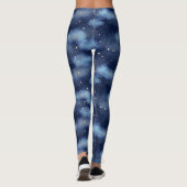 グリッター金ゴールドスターダークブルースカイパターン レギンス (裏面)