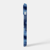 グリッター金ゴールドスターダークブルースカイパターン iPhone 15ケース (左側面)