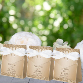 グリッター金ゴールドドリップシャンパンベージュ結婚ズ フェイバーボックス