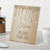 グリッター金ゴールドドリップスシャンパンベージュビヘイビーズサイン 台座サイン (インサイチュ)