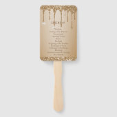 グリッター金ゴールドドリップスシャンパンベージュ結婚式 プログラム ハンドファン (裏面)