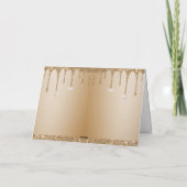 グリッター金ゴールドドリップスシャンパンベージュ サンキューカード (裏面)