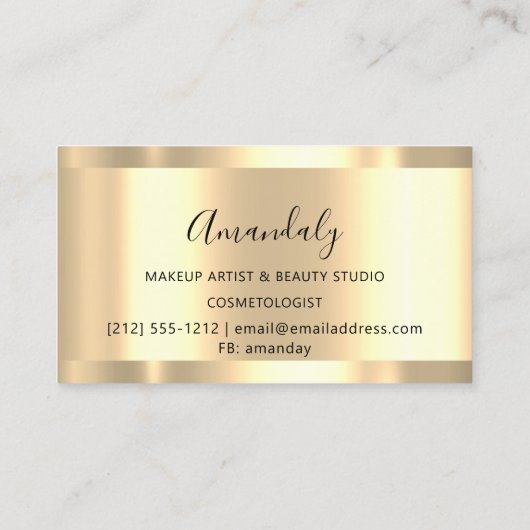 グリッター金ゴールドドリップス爪、 ネイルマニキュアフローラ 名刺 (裏面)