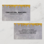 グリッター金ゴールドドリップテクスチャの背景 名刺 (正面/裏面)