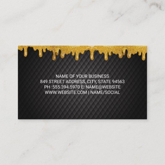グリッター金ゴールドドリップ |ウィスク転がとピン 名刺 (裏面)