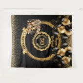 グリッター金ゴールドハイヒール50th誕生日標識 タペストリー (正面(横))