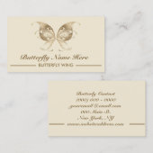 グリッター金ゴールドバタフライスワール装飾 名刺 (正面/裏面)