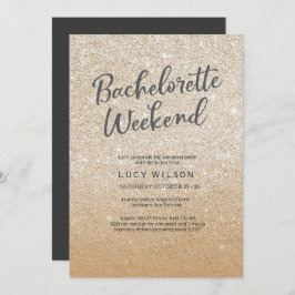 グリッター金ゴールドバチェロレッテ週末招待状 招待状