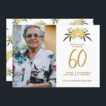 グリッター金ゴールドバラ葉60th誕生日 招待状<br><div class="desc">クラシックフローラ60歳の誕生日の招待金ゴールドとグリッターのtouch。あなたの誕生日詳細でそれをパーソナライズ。</div>