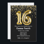 グリッター金ゴールドバルーン16th birthday party 招待状<br><div class="desc">グリッター金ゴールドパーティー用バルーン</div>
