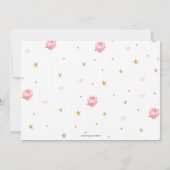 グリッター金ゴールドピンクフローラ馬誕生日ガールフォト 招待状 (裏面)