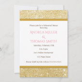 グリッター金ゴールドピンクリハーサルディナー招待状 招待状 (正面)