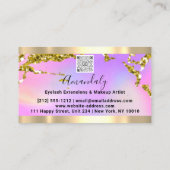 グリッター金ゴールドフレームイベントプランナーQRコードピンク 名刺 (裏面)