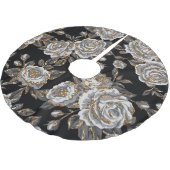 グリッター金ゴールドフローラ:輝くヴィンテージ。 ブラッシュドポリエステルツリースカート (アングル)