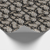 グリッター金ゴールドフローラ：輝くヴィンテージ。 ラッピングペーパー (角)