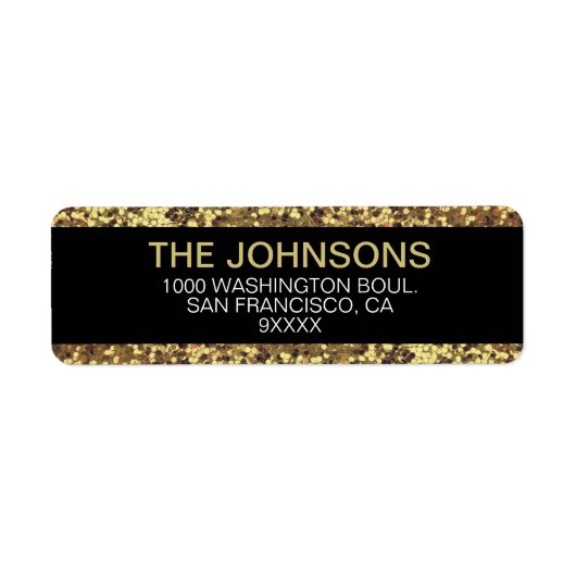 グリッター金ゴールドブラッククリスマスニューイヤー ラベル (正面)