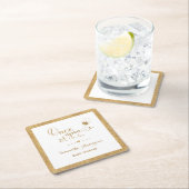 グリッター金ゴールドプリンセスかつてタイムベビーシャワー スクエアペーパーコースター (インサイチュ)