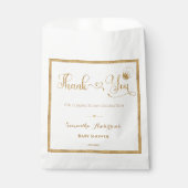 グリッター金ゴールドプリンセスエレガント感謝していベビーシャワー フェイバーバッグ (正面)