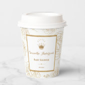 グリッター金ゴールドプリンセスオーナメントベビーシャワー 紙コップ (正面)
