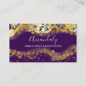 グリッター金ゴールドホワイトイベントプランナースタイリストプラム 名刺 (正面)