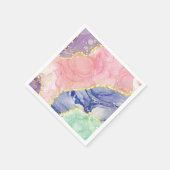 グリッター金ゴールドマーブルパステルカラー スタンダードカクテルナプキン (角)