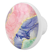 グリッター金ゴールドマーブルパステルカラー セラミックノブ (右)