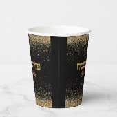 グリッター金ゴールドユダヤパーティーへブルーブリムプリムサマテ 紙コップ (右)
