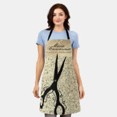 グリッター金ゴールドラグジュアリーシザーカット美容師 エプロン (着用した状態)