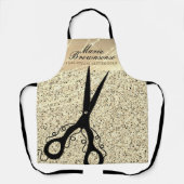 グリッター金ゴールドラグジュアリーシザーカット美容師 エプロン (正面)