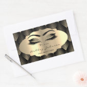 グリッター金ゴールドラッシュアイズブラックサンキューセピア 長方形シール (封筒)