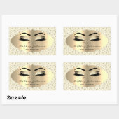 グリッター金ゴールドラッシュアイズホワイトダイヤモンド感謝してい 長方形シール (シート)