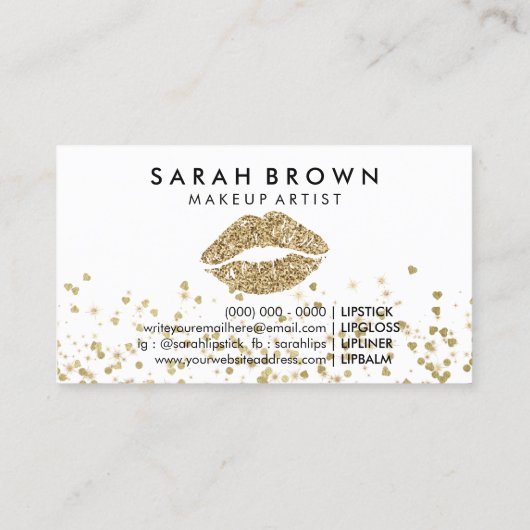 グリッター金ゴールドリッププリント 名刺 (裏面)