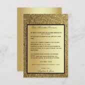 グリッター金ゴールドリマインダー結婚式招待状RSVPカード 出欠カード (正面/裏面)