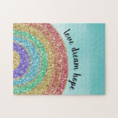 グリッター金ゴールドレインボーアクアウォーターカラー ジグソーパズル (横)