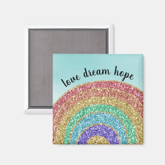 グリッター金ゴールドレインボーアクアウォーターカラー マグネット (正面/裏面)