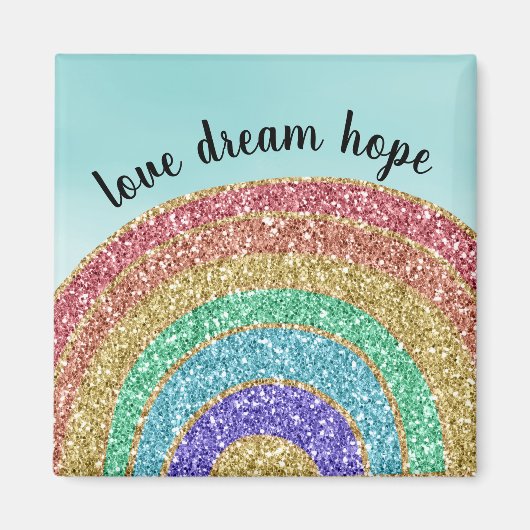 グリッター金ゴールドレインボーアクアウォーターカラー マグネット (正面)