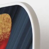 グリッター金ゴールドレッドバルーン&誕生日引用文 ピックルボールラケット (左詳細)