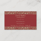 グリッター金ゴールドレッドレオパード印刷シックなカード 名刺 (裏面)