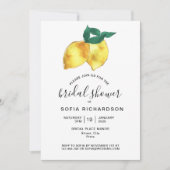 グリッター金ゴールドレモンシトラスグリーンリーサマー 招待状 (正面)