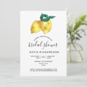 グリッター金ゴールドレモンシトラスグリーンリーサマー 招待状 (スタンド正面)