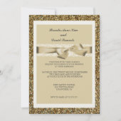 グリッター金ゴールドレース結婚式招待状 招待状 (正面)
