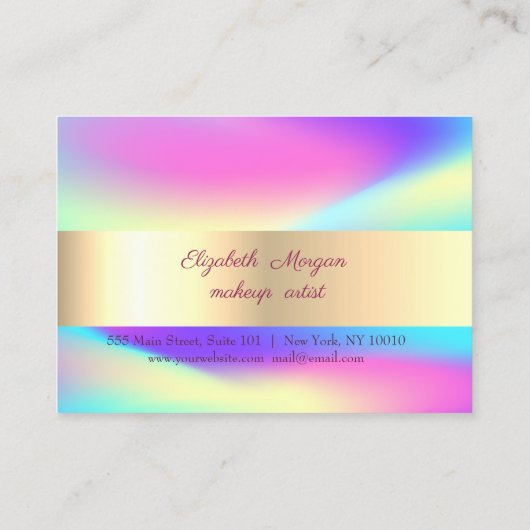 グリッター金ゴールド点滅ホログラフィグラデーションックロイヤリティカード ロイヤリティカード (裏面)