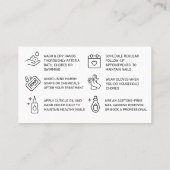 グリッター金ゴールド爪、 ネイルアフターケアカード 名刺 (裏面)