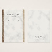 グリッター金ゴールド白大理石·イヤリングディスプレイ (正面&裏面)