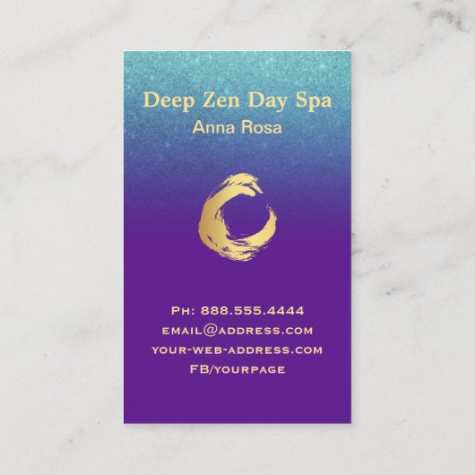 *~*グリッター金ゴールド禅螺旋霊気瞑想 名刺 (裏面)